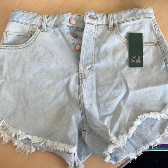 Light Wash High Rise Jean Shorts
